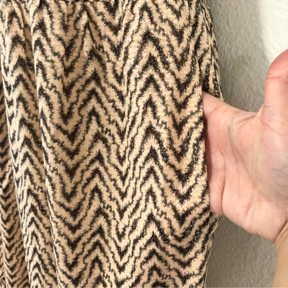 Joie Rosabel Printed Tiered Dress, Brown Cream Halter Geometric Pattern, Size XS - Picture 6 of 9